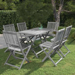 vidaXL 5 Piece Garden Dining Set Solid Acacia Wood Grey by vidaXL