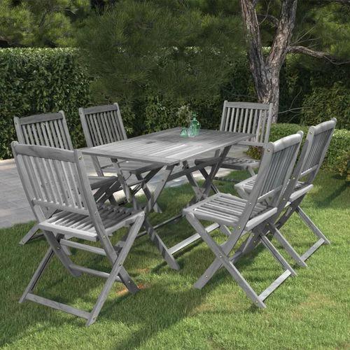 vidaXL 5 Piece Garden Dining Set Solid Acacia Wood Grey by vidaXL