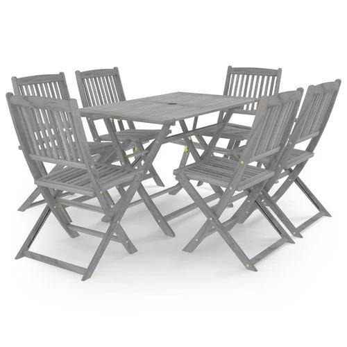vidaXL 5 Piece Garden Dining Set Solid Acacia Wood Grey by vidaXL