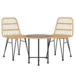 vidaXL vidaXL 3 Piece Garden Dining Set with Weather Resistant Poly Rattan for Outdoor Entertaining - Garden Set