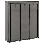 vidaXL Wardrobe with Compartments and Rods Black 150x45x175 cm Fabric by vidaXL