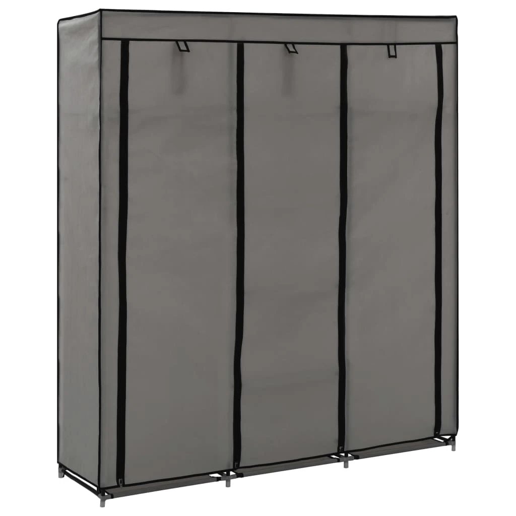 vidaXL Wardrobe with Compartments and Rods Black 150x45x175 cm Fabric by vidaXL