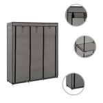 vidaXL Wardrobe with Compartments and Rods Black 150x45x175 cm Fabric by vidaXL