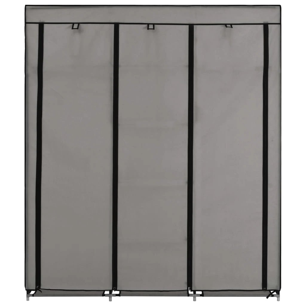 vidaXL Wardrobe with Compartments and Rods Black 150x45x175 cm Fabric by vidaXL