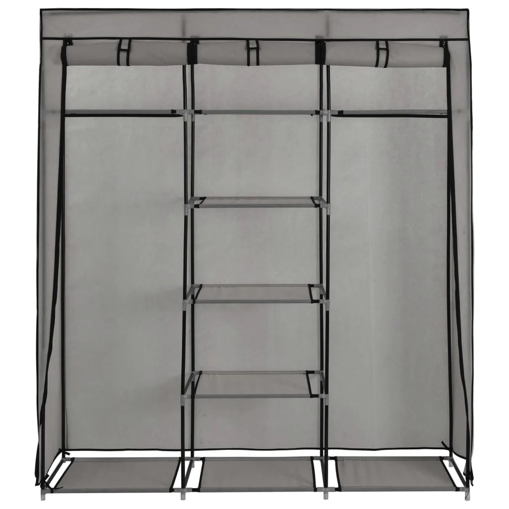 vidaXL Wardrobe with Compartments and Rods Black 150x45x175 cm Fabric by vidaXL