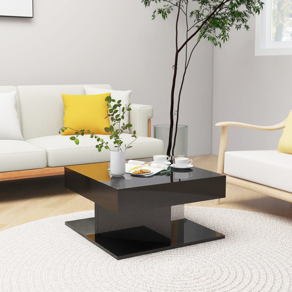 VidaXL Coffee Table 57x57x30 Cm Smoked Oak Engineered Wood With Moisture Resistant Finish Living Room Decor by vidaXL