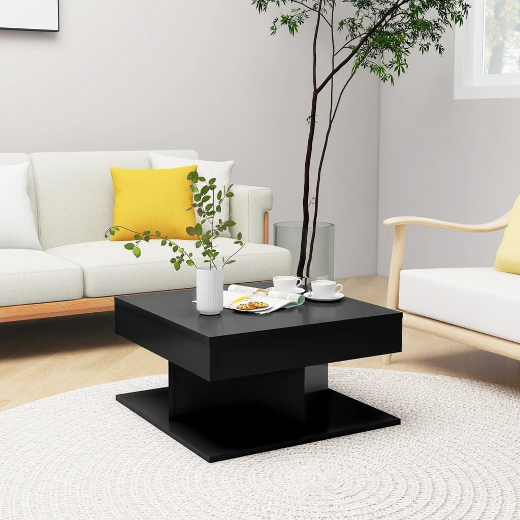 VidaXL Coffee Table 57x57x30 Cm Smoked Oak Engineered Wood With Moisture Resistant Finish Living Room Decor by vidaXL