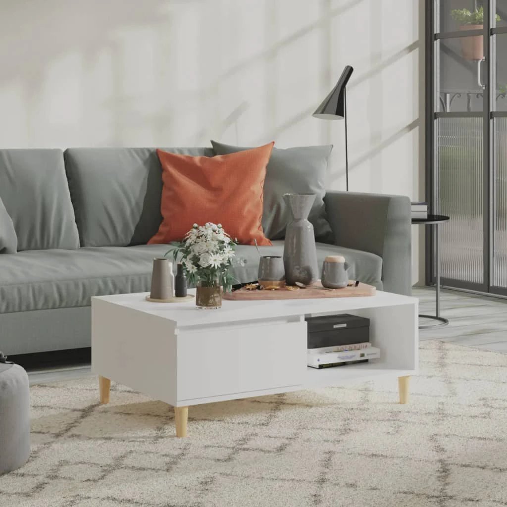 vidaXL Coffee Table 90x60x35 cm Smoked Oak Engineered Wood With Storage Shelf For Living Room by vidaXL