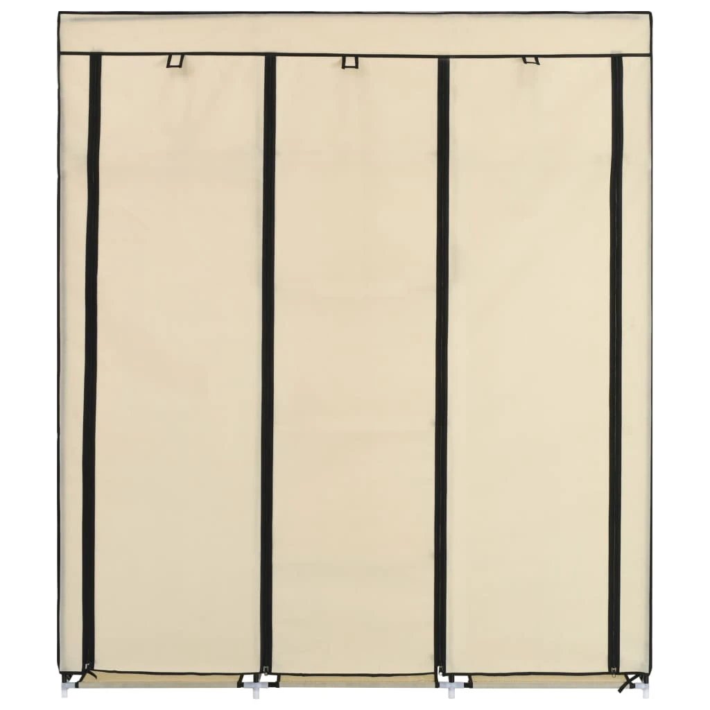 vidaXL vidaXL Wardrobe with Compartments and Rods Black 150x45x175 cm Fabric - Wardrobe