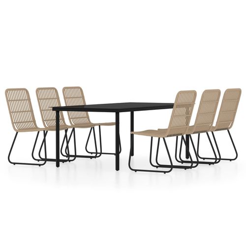 Stylish vidaXL 3 Piece Garden Dining Set Oak with Sturdy Steel Frame and Easy Clean Glass Top for Outdoor Entertaining.