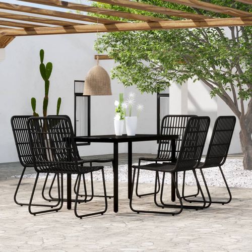 Elegant vidaXL 3 Piece Garden Dining Set Oak with Sturdy Steel Frame and Easy Clean Glass Top for Outdoor Entertaining.
