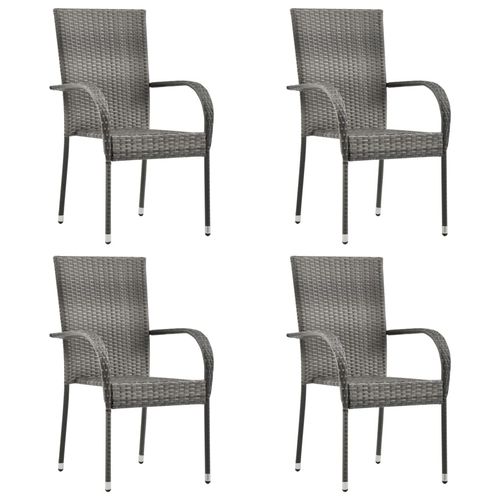 Stylish weather-resistant rattan chairs from the vidaXL 5 Piece Garden Dining Set for outdoor entertaining.