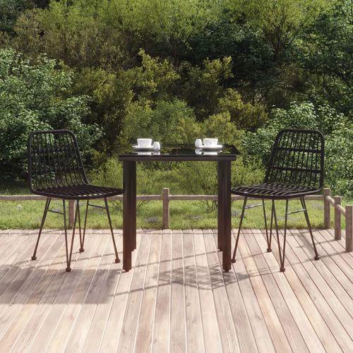 vidaXL vidaXL 3 Piece Garden Dining Set with Weather Resistant PE Rattan for Outdoor Dining Enthusiasts - Garden Set