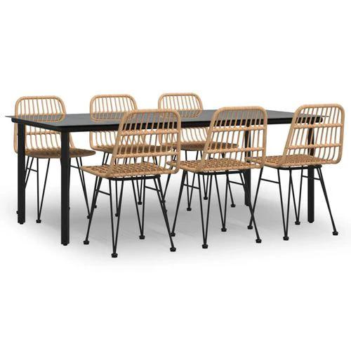 vidaXL 3 Piece Garden Dining Set with Weather Resistant PE Rattan for Outdoor Dining Enthusiasts by vidaXL