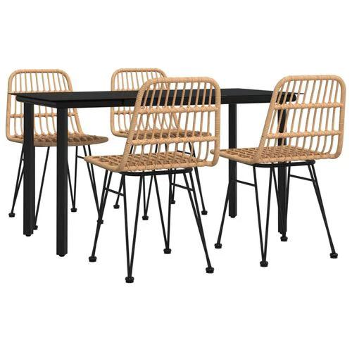 vidaXL 3 Piece Garden Dining Set with Weather Resistant PE Rattan for Outdoor Dining Enthusiasts by vidaXL