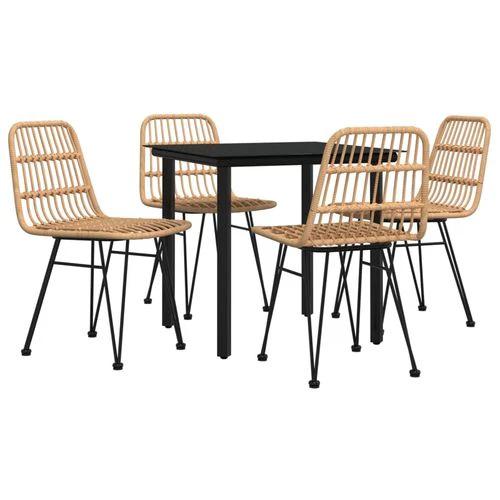 vidaXL vidaXL 3 Piece Garden Dining Set with Weather Resistant PE Rattan for Outdoor Dining Enthusiasts - Garden Set