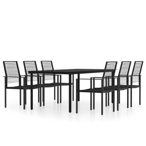 vidaXL 3 Piece Garden Dining Set 80x80x74 cm with Powder-Coated Steel Frame and Water-Resistant PVC Rattan Chairs for Outdoor Use by vidaXL