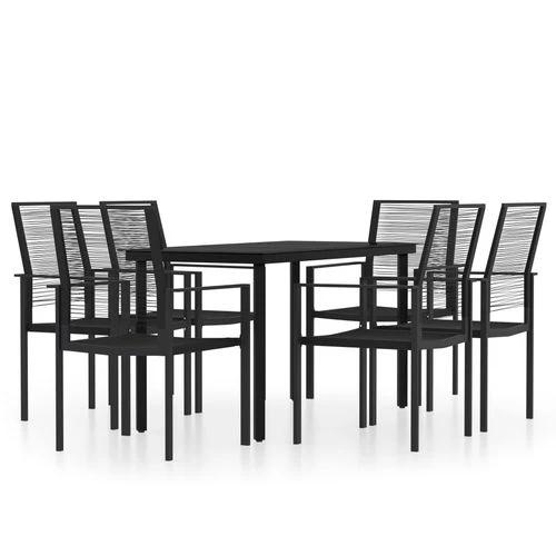 vidaXL 3 Piece Garden Dining Set 80x80x74 cm with Powder-Coated Steel Frame and Water-Resistant PVC Rattan Chairs for Outdoor Use by vidaXL