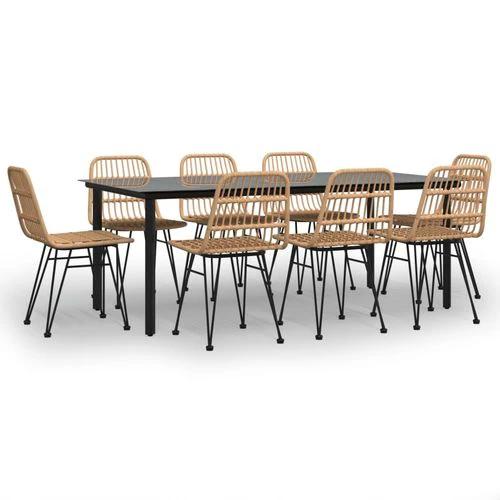 vidaXL 3 Piece Garden Dining Set with Weather Resistant PE Rattan for Outdoor Dining Enthusiasts by vidaXL