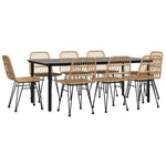 vidaXL 3 Piece Garden Dining Set with Weather Resistant PE Rattan for Outdoor Dining Enthusiasts by vidaXL