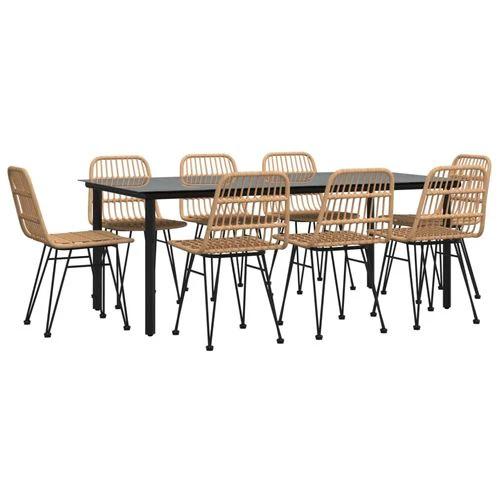 vidaXL 3 Piece Garden Dining Set with Weather Resistant PE Rattan for Outdoor Dining Enthusiasts by vidaXL