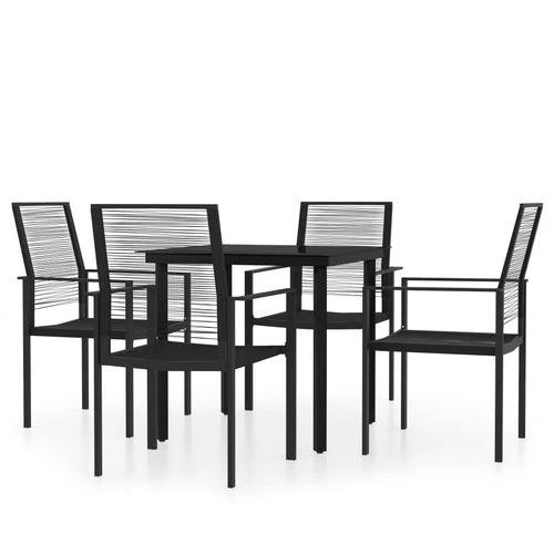 vidaXL vidaXL 3 Piece Garden Dining Set 80x80x74 cm with Powder-Coated Steel Frame and Water-Resistant PVC Rattan Chairs for Outdoor Use - Garden Set