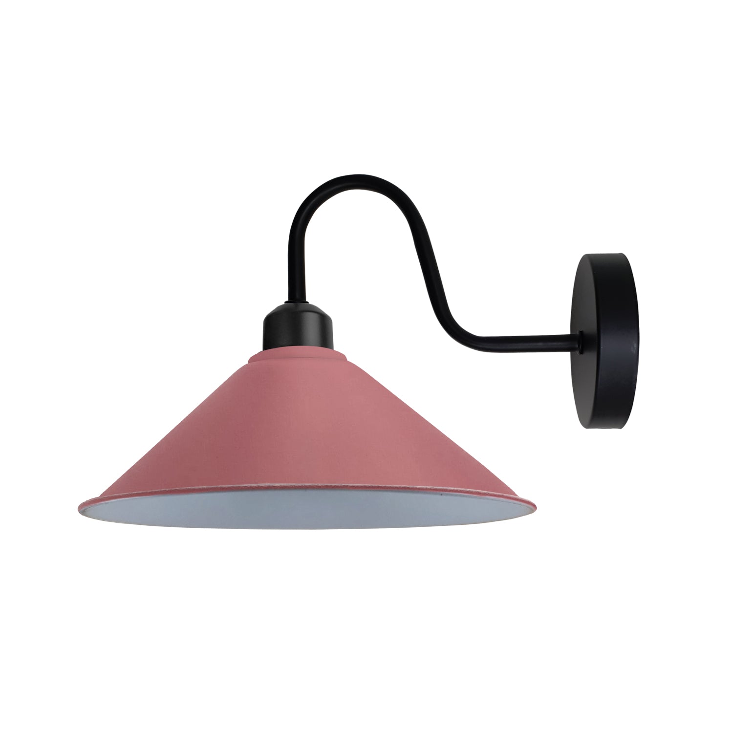 Elegant Pink Cone Wall Lamp E27 Base Swan Neck Hallway by Home Symphony