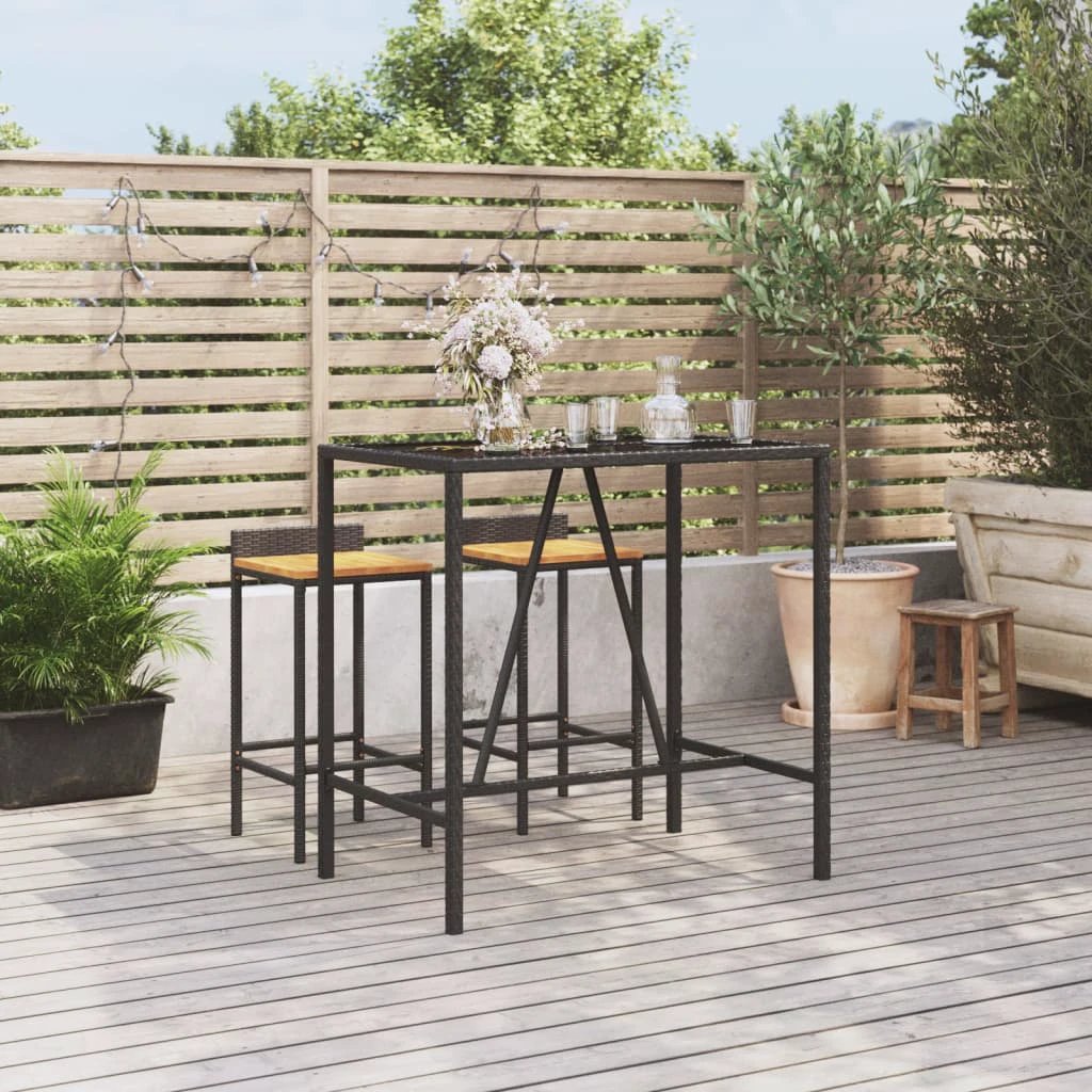 vidaXL vidaXL Outdoor Bar Table Brown 70x70x110 cm Poly Rattan - Garden Table