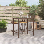 vidaXL Outdoor Bar Table Brown 70x70x110 cm Poly Rattan by vidaXL