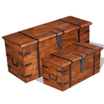 VidaXL Solid Wood Storage Chest Set Honey Finish by vidaXL
