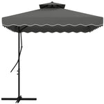 Outsunny 2.5m Square Cantilever Garden Parasol Umbrella with Cross Base, Grey by Outsunny