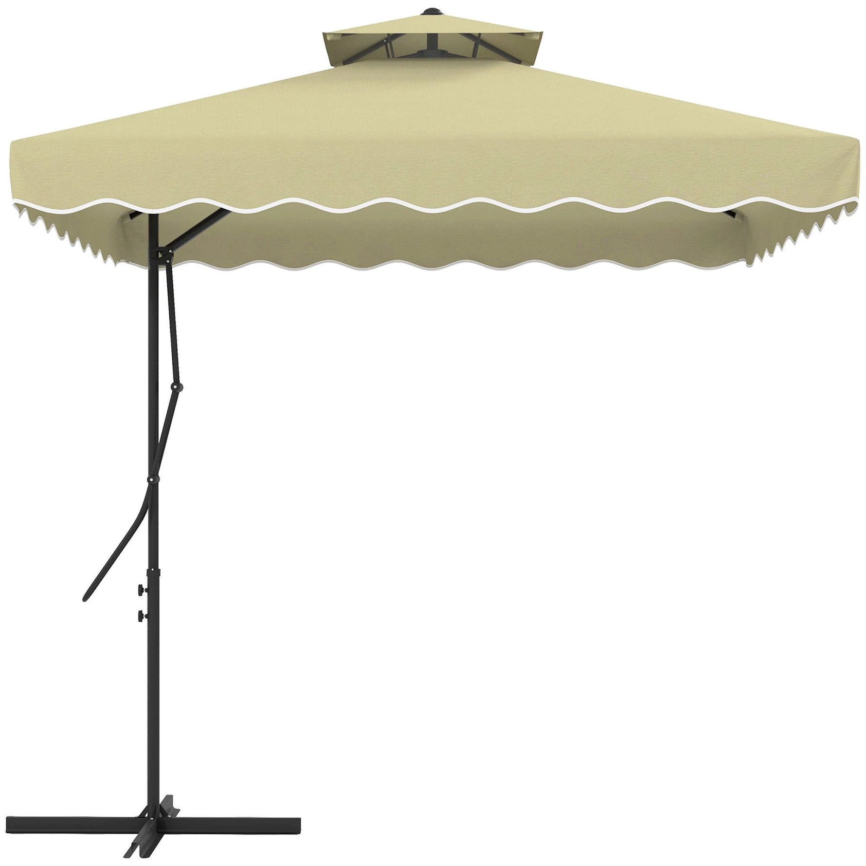 Outsunny 2.5m Square Cantilever Garden Parasol Umbrella with Cross Base, Grey by Outsunny