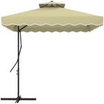Outsunny 2.5m Square Cantilever Garden Parasol Umbrella with Cross Base, Grey by Outsunny