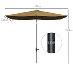 Outsunny Rectangular Market Umbrella 2 x 3 Meter with Crank Handle for Outdoor Patio Use by Outsunny
