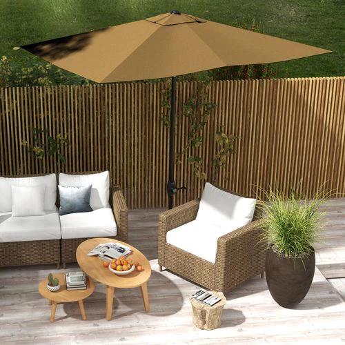 Outsunny Outsunny Rectangular Market Umbrella 2 x 3 Meter with Crank Handle for Outdoor Patio Use - Parasol