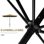 Outsunny Outsunny Rectangular Market Umbrella 2 x 3 Meter with Crank Handle for Outdoor Patio Use - Parasol