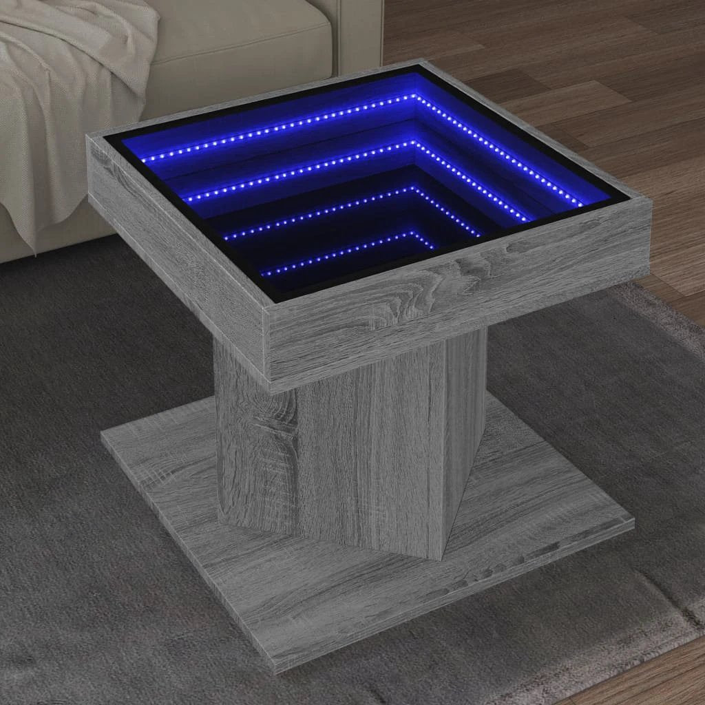 vidaXL vidaXL Coffee Table 50x50x45 cm With LED Infinity Mirror For Modern Living Rooms - Coffee Table