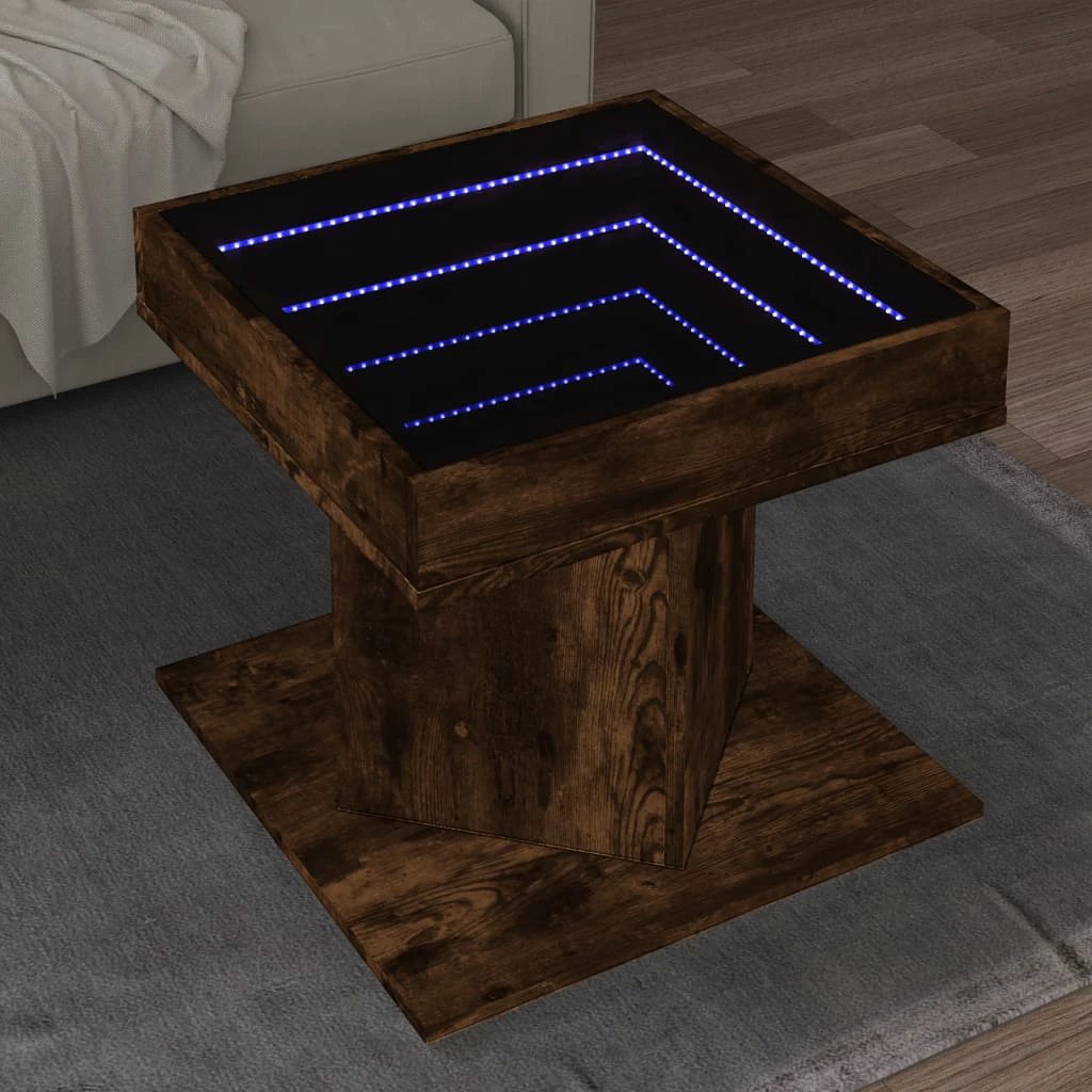 vidaXL vidaXL Coffee Table 50x50x45 cm With LED Infinity Mirror For Modern Living Rooms - Coffee Table