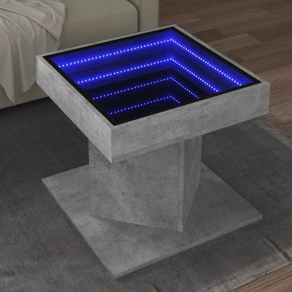 vidaXL vidaXL Coffee Table 50x50x45 cm With LED Infinity Mirror For Modern Living Rooms - Coffee Table