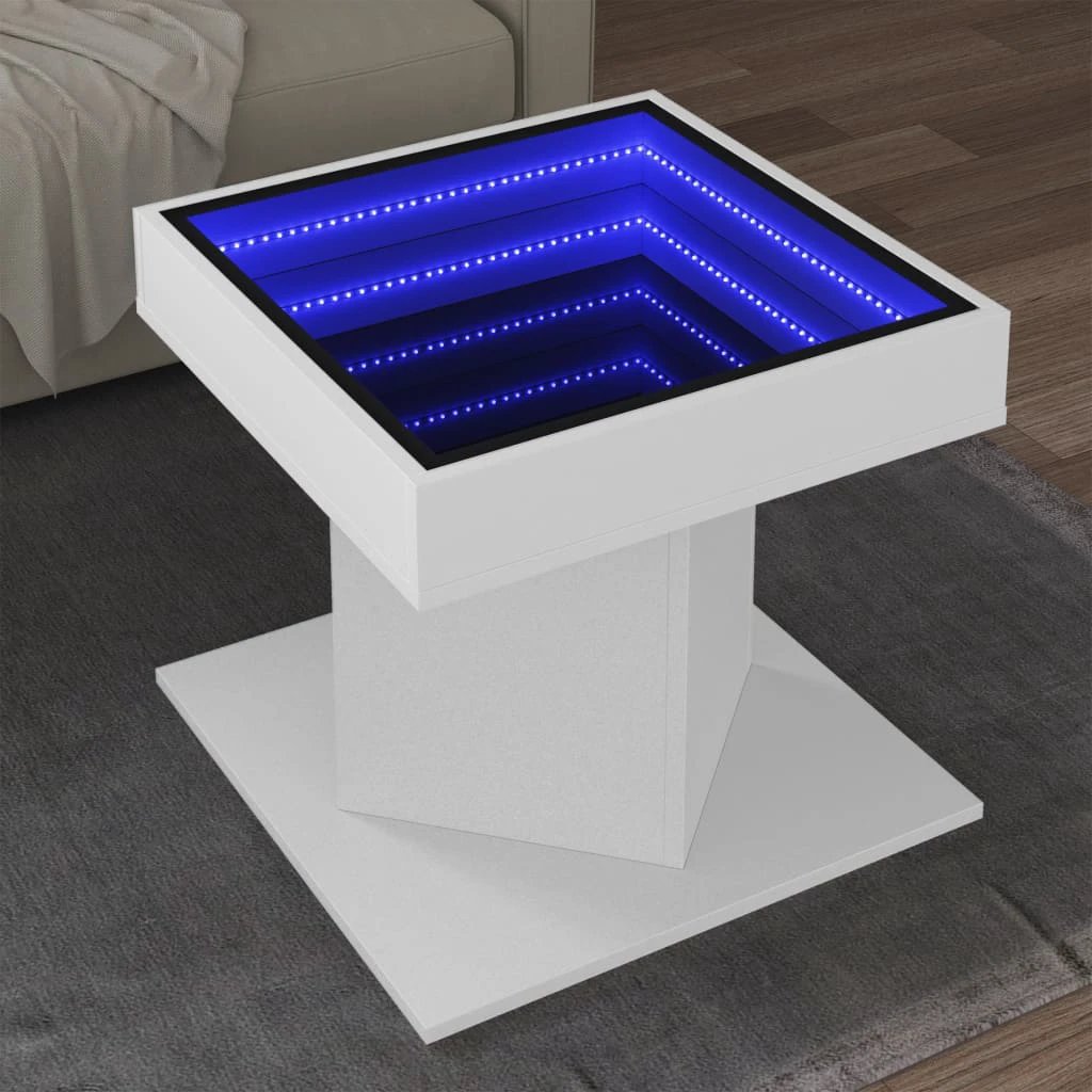 vidaXL vidaXL Coffee Table 50x50x45 cm With LED Infinity Mirror For Modern Living Rooms - Coffee Table