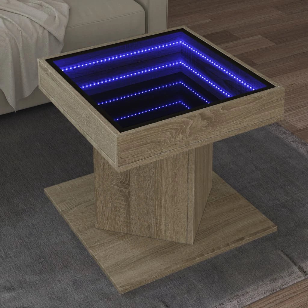 vidaXL vidaXL Coffee Table 50x50x45 cm With LED Infinity Mirror For Modern Living Rooms - Coffee Table