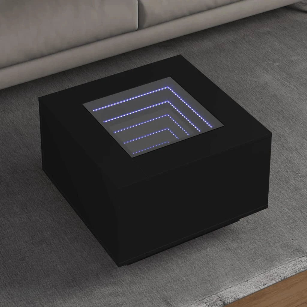 vidaXL Coffee Table 60x60x40 cm LED Infinity Mirror For Modern Living Rooms And Interiors by vidaXL