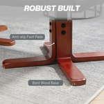 HOMCOM Reclining Armchair With Footstool For Living Room with bent wood base and anti-slip foot pads