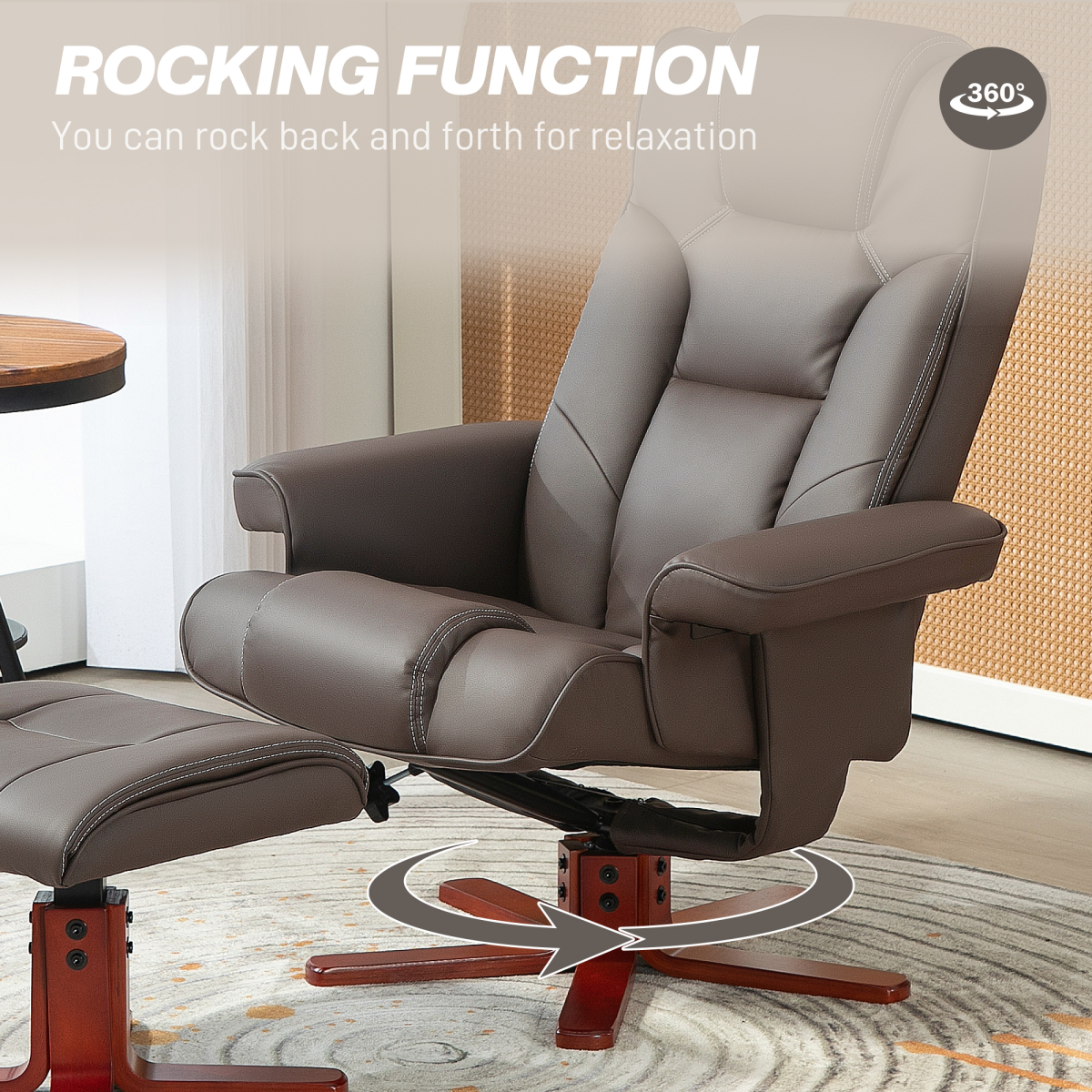 HOMCOM Reclining Armchair With Footstool For Living Room by HOMCOM — plush two-piece reclining set.
