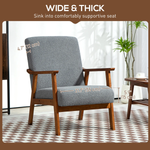 HOMCOM Armchair Wide Seat Boucle Fabric Living Room by HOMCOM