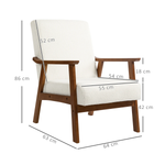 HOMCOM Armchair Wide Seat Boucle Fabric Living Room by HOMCOM