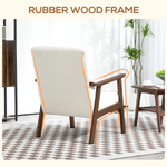 HOMCOM HOMCOM Armchair Wide Seat Boucle Fabric Living Room - Accent Chair