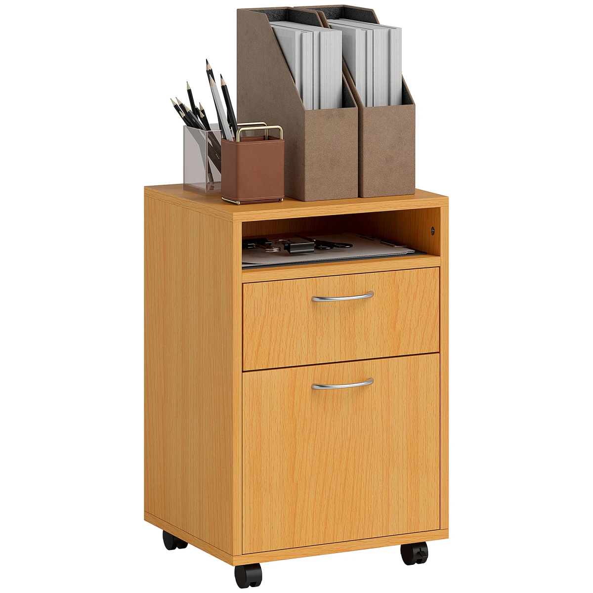 HOMCOM Filing Cabinet 60cm Open Shelf Home Office by HOMCOM