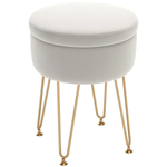 HOMCOM HOMCOM 5L Velvet Footstool with Removable Lid for Bedroom - Footstool