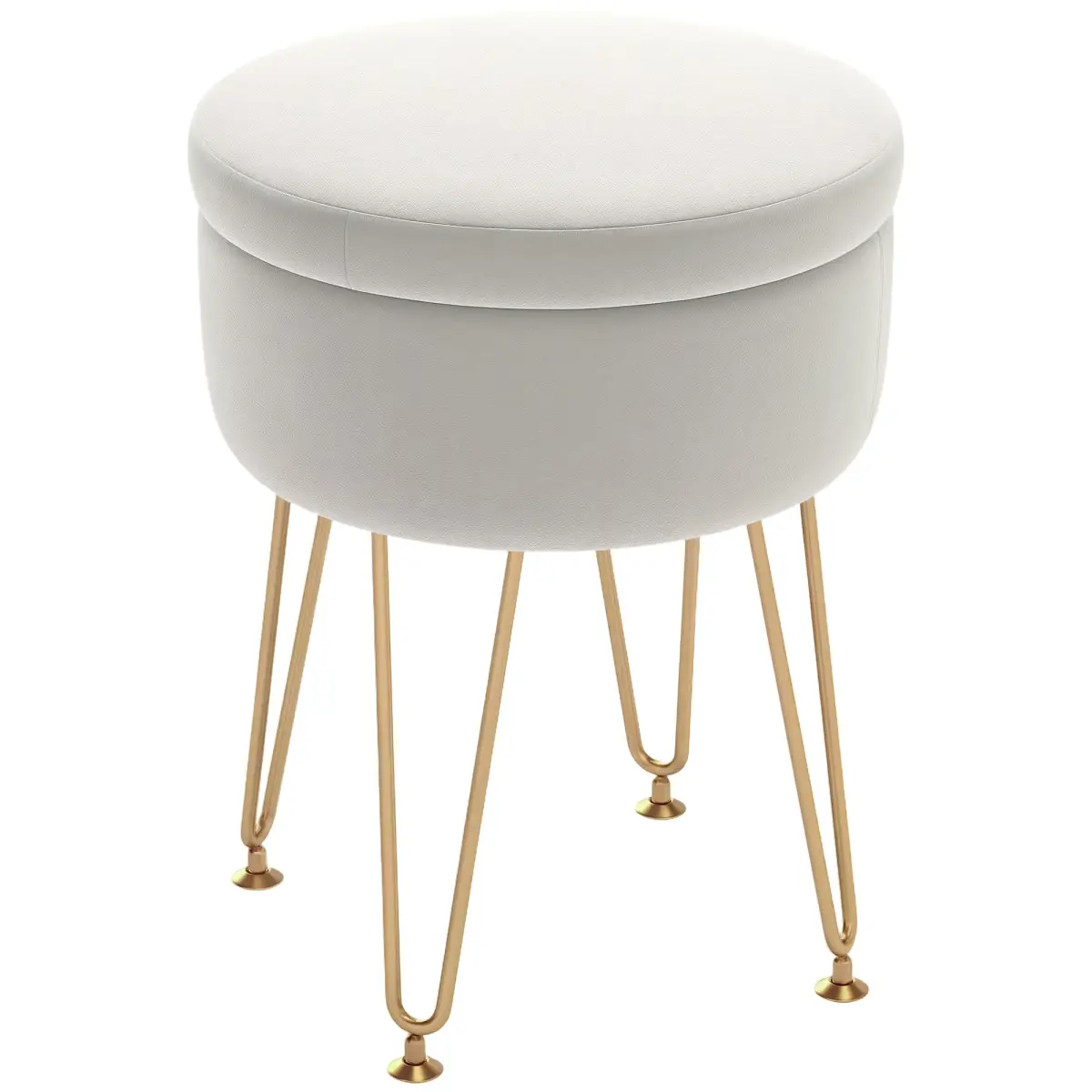 HOMCOM HOMCOM 5L Velvet Footstool with Removable Lid for Bedroom - Footstool